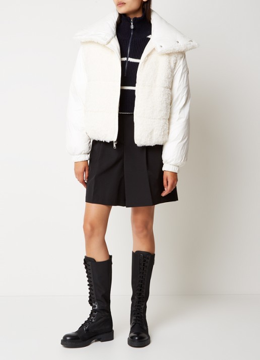 Moncler Murray reversible puffer jack van teddy met donsvulling - voorkant 3 gebroken wit