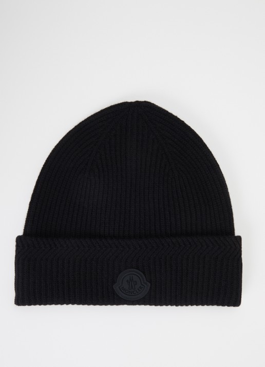 Moncler Muts in kasjmierblend met logo