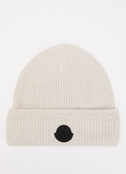 Moncler Muts in kasjmierblend met logo
