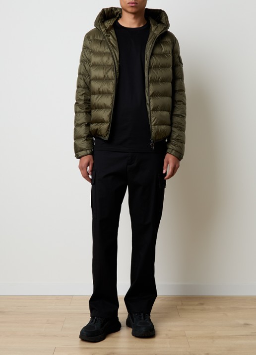 Moncler Najan puffer jack met donsvulling en ritszakken - voorkant 5 mosgroen