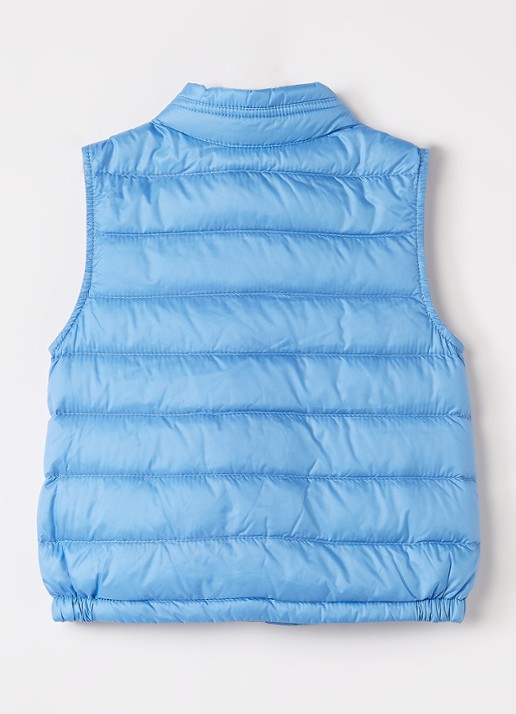 Moncler New Amaury gewatteerde bodywarmer met donsvulling en logo - achterkant blauw