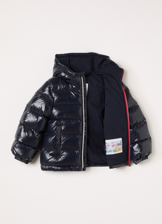Moncler New Auberts puffer jack met donsvulling - voorkant 3 donkerblauw