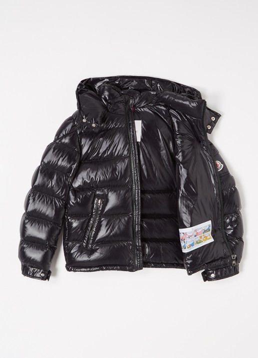 Moncler New Maya puffer jas met donsvulling en afneembaar capuchon - voorkant 2 zwart
