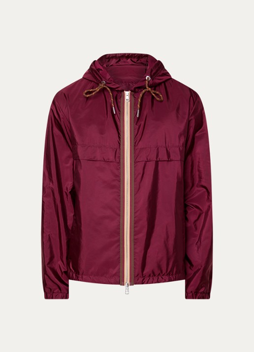 Moncler Nidge windjack met capuchon en steekzakken - voorkant 2 aubergine