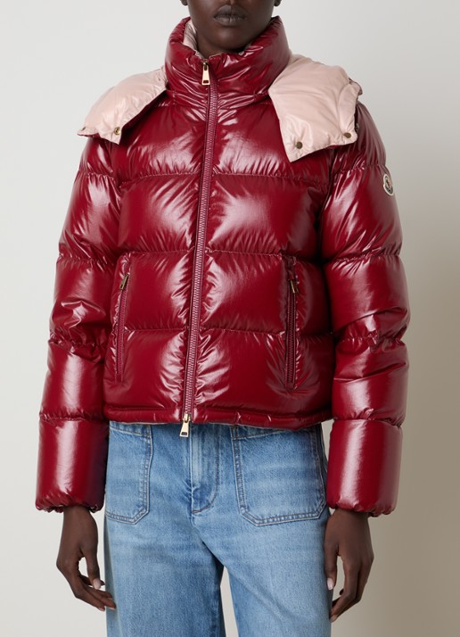 Moncler Niveole cropped puffer jack met donsvulling en afneembare capuchon