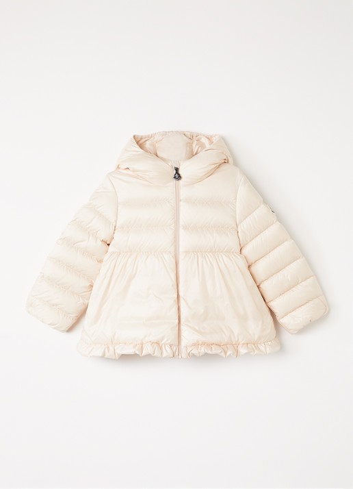 Moncler Odile pufferjack met donsvulling - voorkant 3 creme