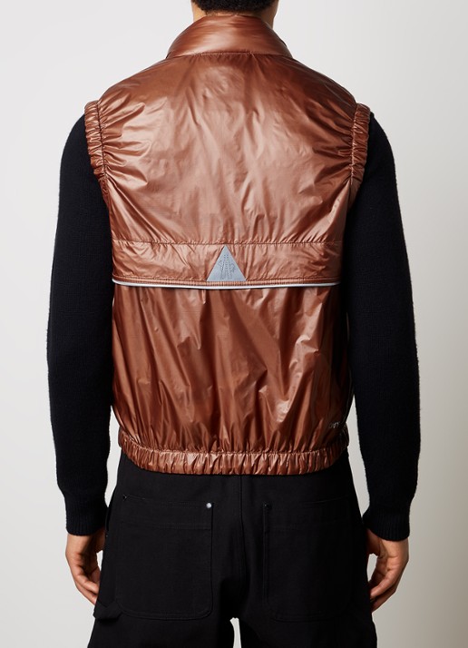 Moncler Ollon gewatteerde bodywarmer met donsvulling en logo - achterkant 4 roestbruin