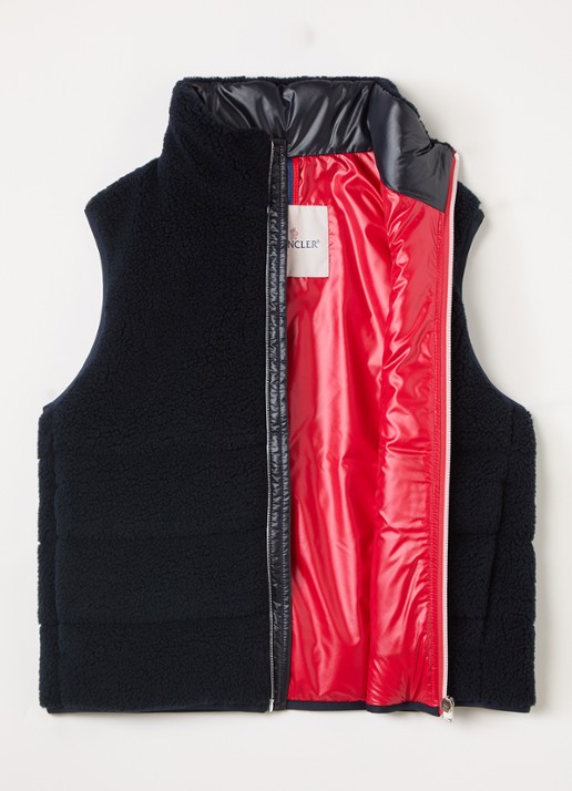 Moncler Orin bodywarmer van teddy - voorkant 3 donkerblauw