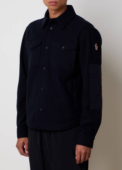 Moncler Overshirt met logoborduring en klepzakken