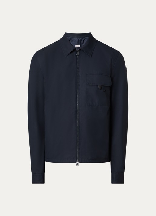 Moncler Overshirt met ritszakken - voorkant donkerblauw
