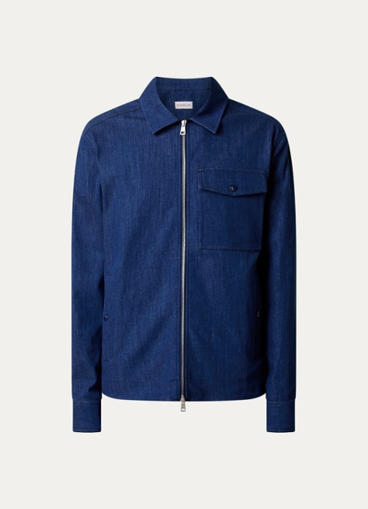 Moncler Overshirt van chambray met borstzak - voorkant 4 indigo