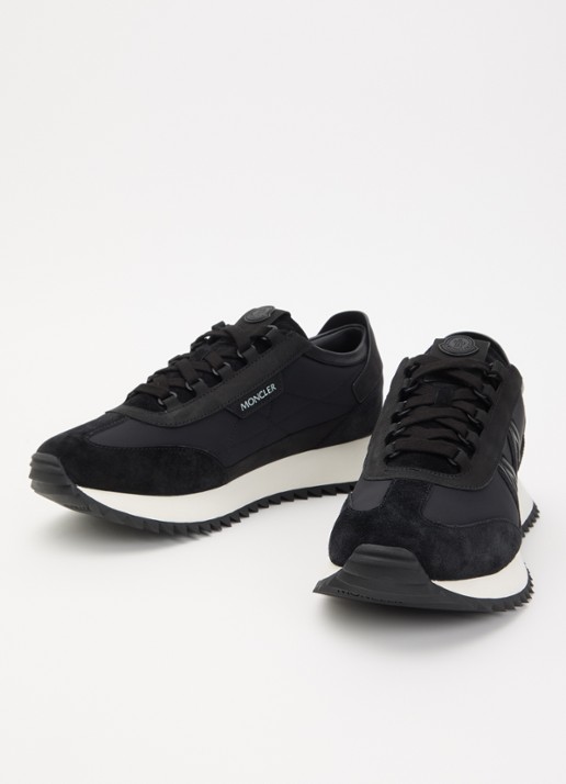 Moncler Pacey2 sneaker met details van nubuck en suède - detail zwart