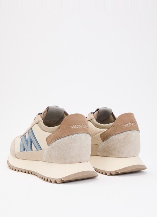 Moncler Pacey2 sneaker met details van nubuck en suède - achterkant 5 zand