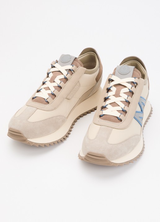 Moncler Pacey2 sneaker met details van nubuck en suède - detail zand