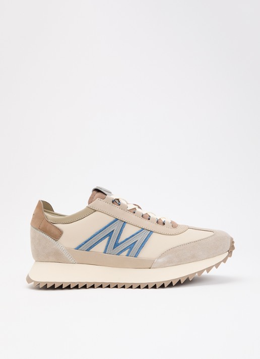 Moncler Pacey2 sneaker met details van nubuck en suède - voorkant 6 zand