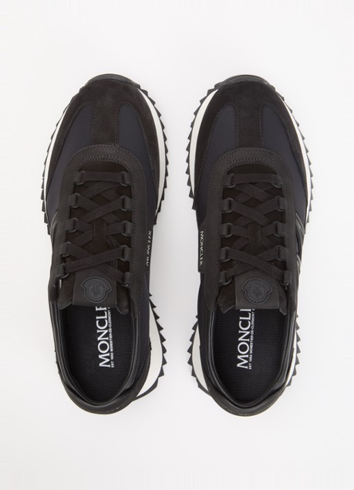 Moncler Pacey2 sneaker met suède details en logo - detail 3 zwart