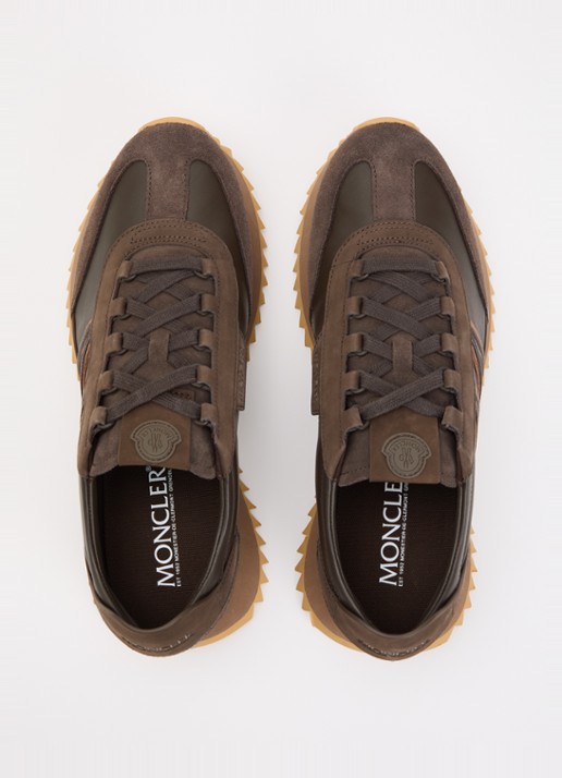 Moncler Pacey2 sneaker van nubuckleer en details van suède - detail 3 bruin