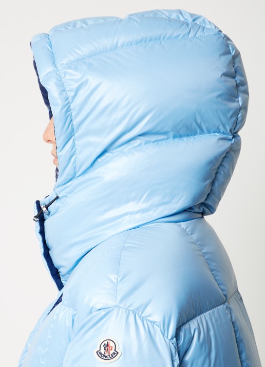 Moncler Parana puffer jack met donsvulling en afneembare capuchon - detail 3 lichtblauw