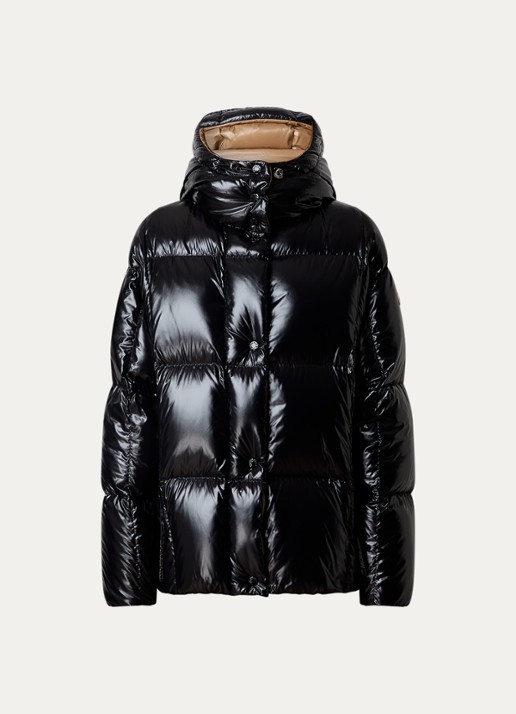 Moncler Parana puffer jack met donsvulling en afneembare capuchon - voorkant zwart