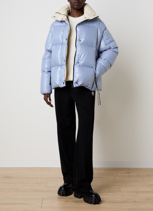 Moncler Parana puffer jack met donsvulling en afneembare capuchon - voorkant 5 donkerblauw