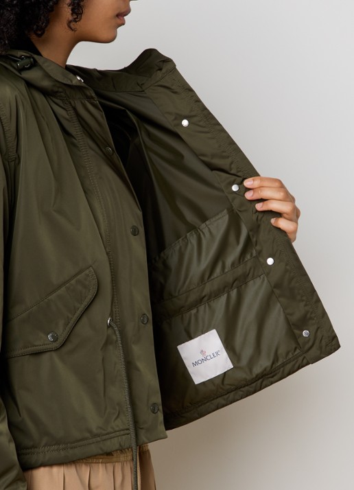 Moncler Parka met capuchon en trekkoord - detail 2 olijfgroen