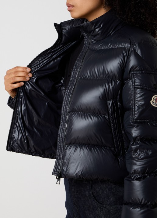 Moncler Petra gewatteerd jack met donsvulling en logo - detail 3 zwart