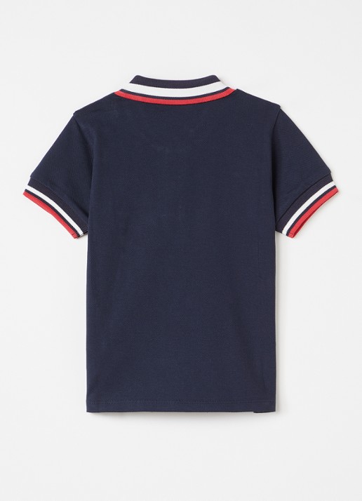 Moncler Polo met logoborduring - voorkant 2 donkerblauw