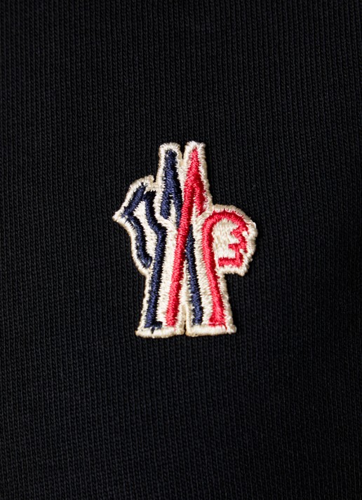 Moncler Polo met logoborduring - detail 4 zwart