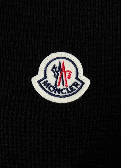Moncler Polo van piqué katoen - detail 5 zwart