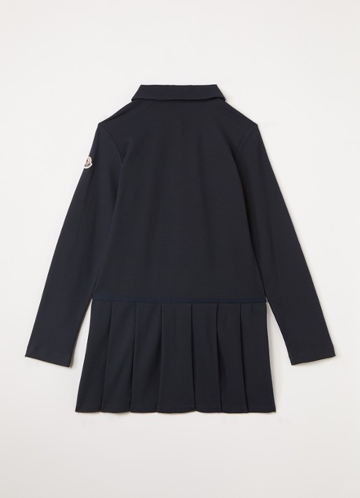 Moncler Polojurk met logoborduring - voorkant 3 donkerblauw