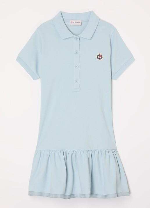 Moncler Polojurk van piqué katoen - voorkant 5 lichtblauw