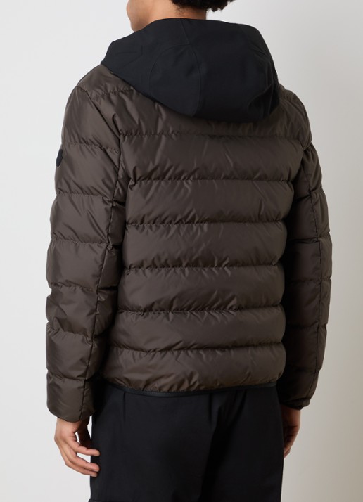 Moncler Puffer jack met donsvulling en capuchon - achterkant 6 donkerbruin