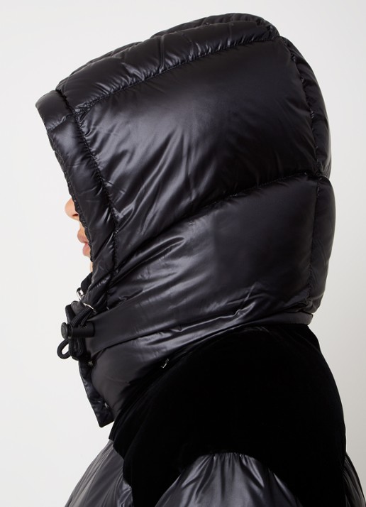 Moncler Puffer jack met donsvulling en details van fluweel - detail 4 zwart