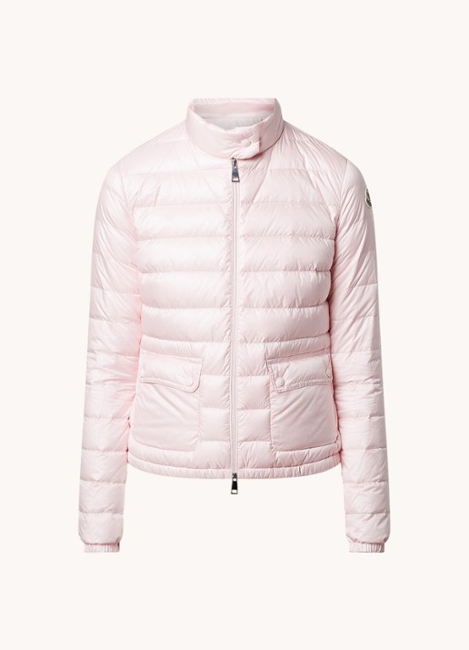 Moncler Puffer jack met donsvulling en klepzakken - voorkant 3 roze