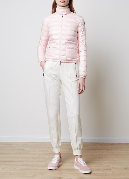 Moncler Puffer jack met donsvulling en klepzakken - voorkant 4 roze