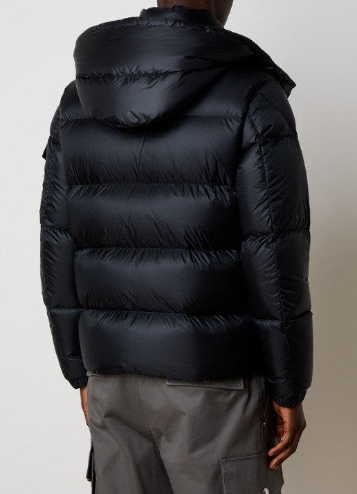 Moncler Puffer jack met donsvulling en ritszakken - achterkant zwart