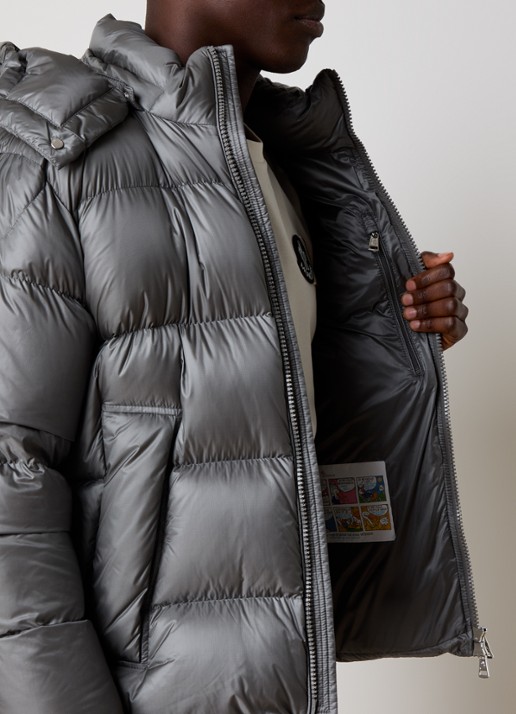 Moncler Puffer jack met donsvulling en ritszakken - detail 5 lichtgrijs