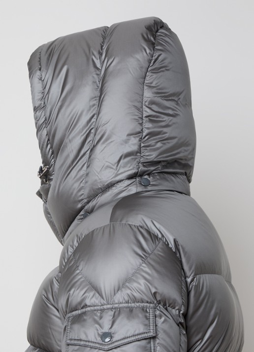 Moncler Puffer jack met donsvulling en ritszakken - detail 6 lichtgrijs