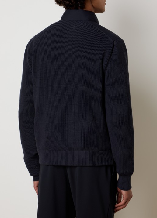 Moncler Puffer jack met donsvulling en ritszakken - achterkant 6 donkerblauw