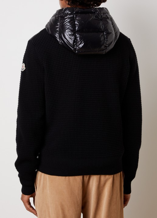 Moncler Puffer jack met donsvulling en ritszakken - achterkant 4 zwart