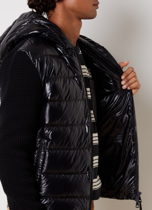 Moncler Puffer jack met donsvulling en ritszakken - detail 3 zwart