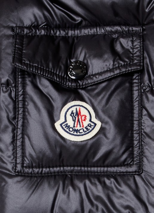 Moncler Puffer jas met donsvulling en details van fluweel - detail 4 zwart