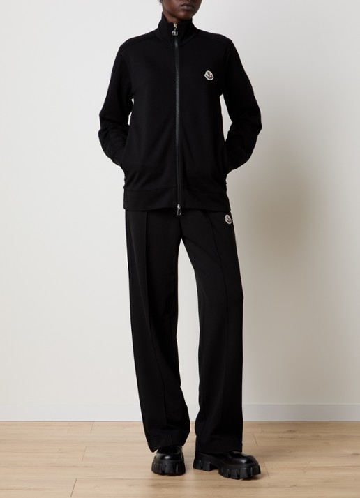 Moncler Punto Milano sweatvest met ritszakken en logo - voorkant 5 zwart