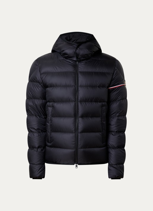 Moncler Ravenlock puffer jack met donsvulling en afneembare capuchon - voorkant zwart