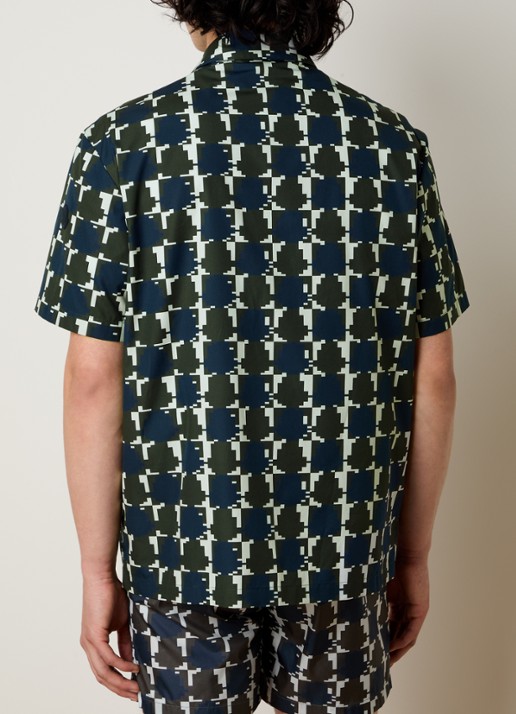 Moncler Regular fit overhemd met grafische print en logo - achterkant 5 legergroen