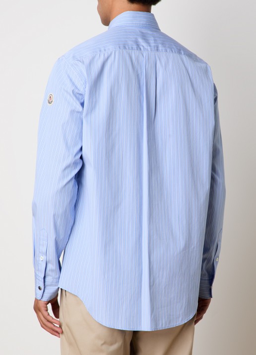 Moncler Regular fit overhemd met streepdessin  - achterkant 5 staalblauw