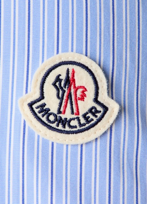 Moncler Regular fit overhemd met streepdessin  - detail 2 staalblauw