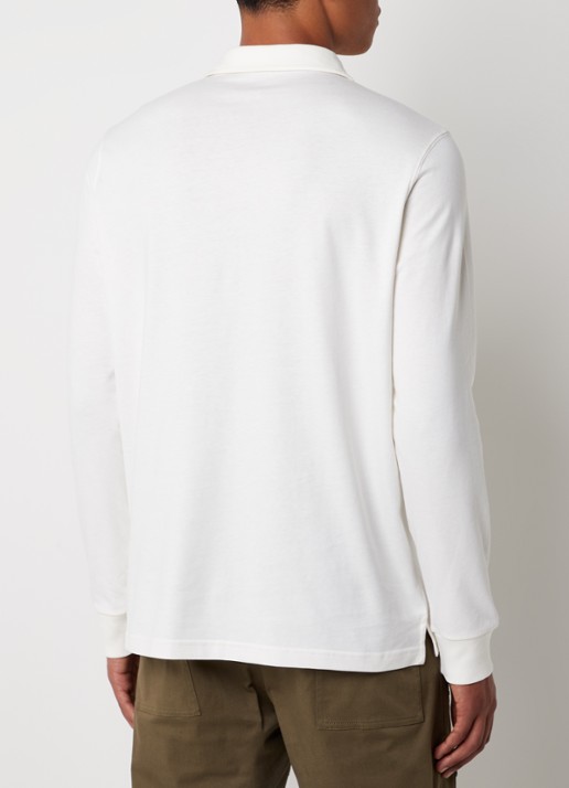 Moncler Regular fit polo met logo - achterkant gebroken wit