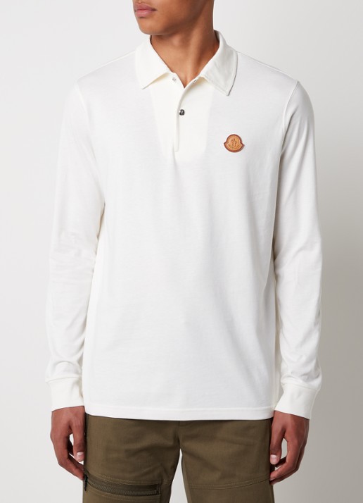 Moncler Regular fit polo met logo - detail 4 gebroken wit
