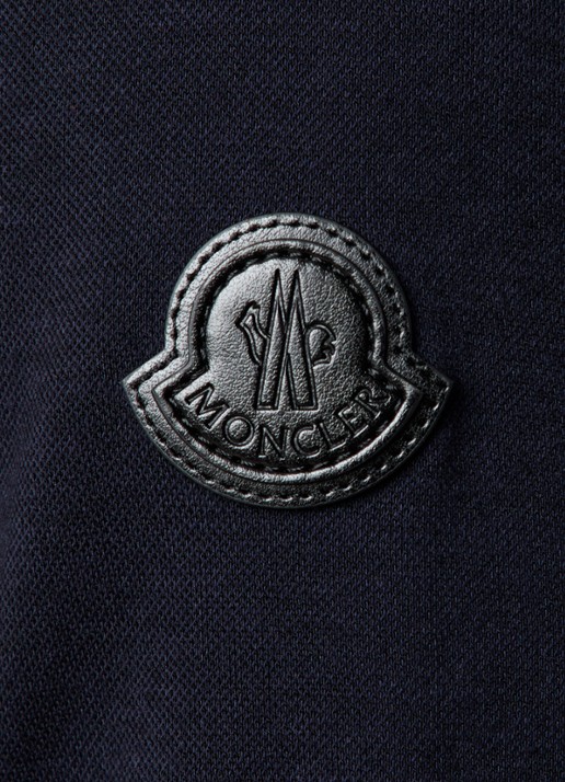 Moncler Regular fit polo  met logo - detail 5 donkerblauw
